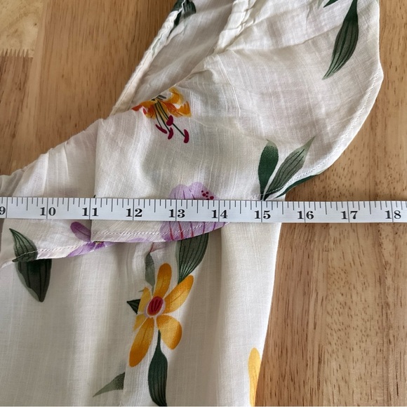 Old Navy Women Floral Print Scoop Neck Flutter Sleeve Smocked A-Line Dress M - Picture 7 of 8